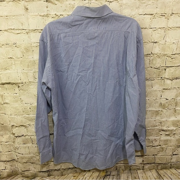 Brooks Brothers Cotton Stretch White Blue Gingham Plaid Button Up - Picture 4 of 5